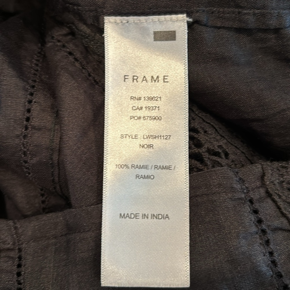 Frame black lace 3/4 sleeve blouse - Picture 8 of 13